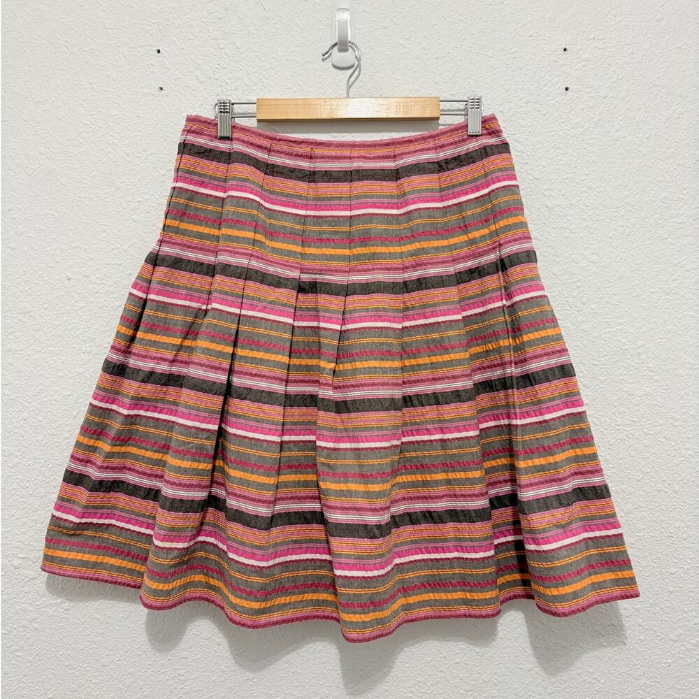 Vintage Y2K Pink Striped Skirt Twee Glam Midi Pleated Girly Feminine